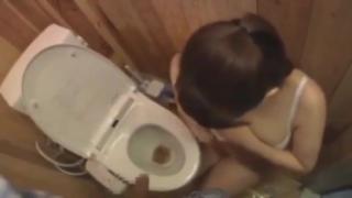 Slim Asian young man was anxious to urinate Juicy
