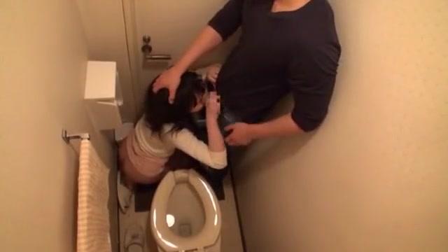 Naked Japanese AV Model gets a hard fucking in the toilet - 1