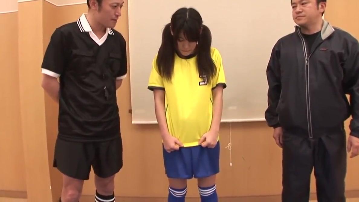 Young soccer whore gets fucked by her coach and a referee - 1