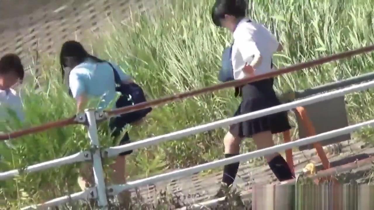 Swallowing Japanese teens urinating outdoors Duckmovies