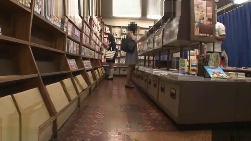 Glasses girls have sex in library - 2
