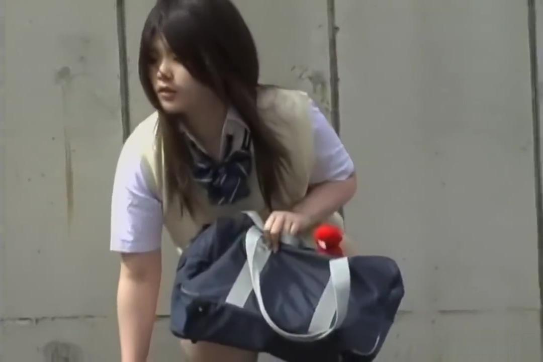 Hot Jap schoolgirls losing their pants to sharking - 1