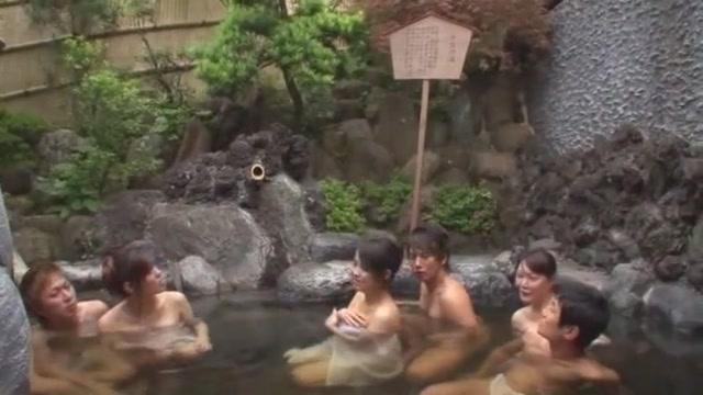 Fabulous Japanese model Hinata Komine, Kyouko Maki in Incredible Group Sex, Outdoor JAV clip - 1