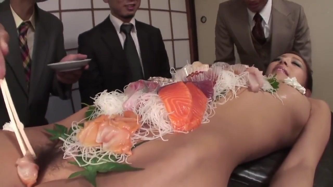Group Of Business Men Eat Sushi Off Her Beautiful Body - 1