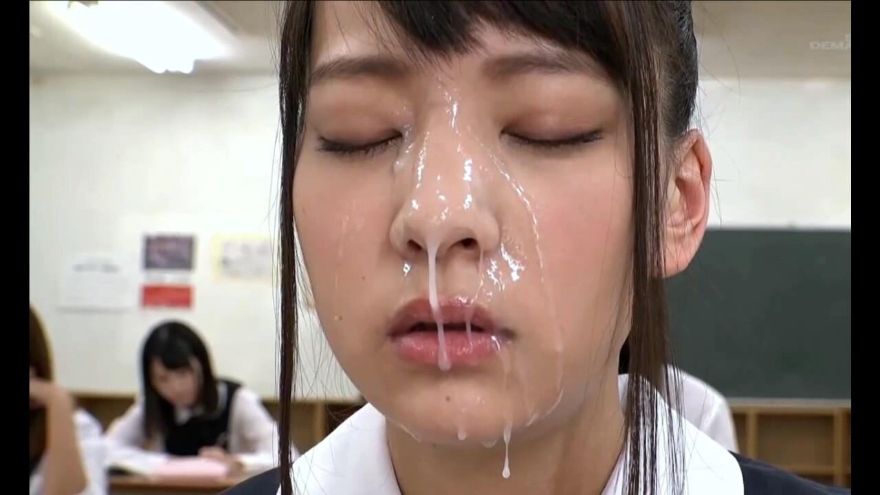 BananaBunny Japanese School Teen Bukkake Facial In Class Room Mouth