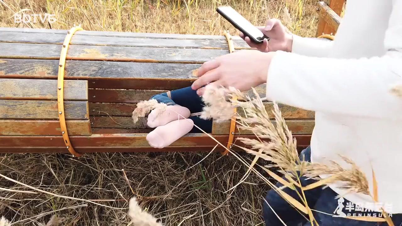 Asian Girl In Playground Log - 1