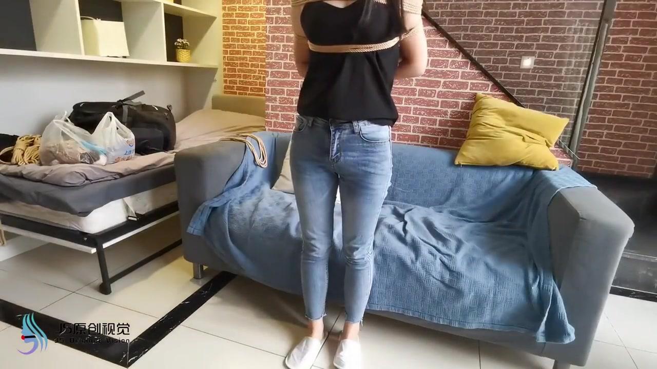 Cute Asian Tickled In Jeans - 1