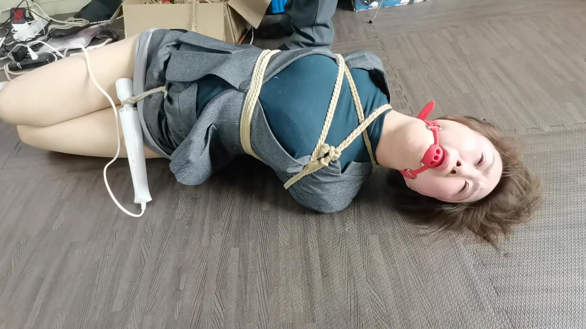 Asian Business Woman Hogtied And Strung Up - 1