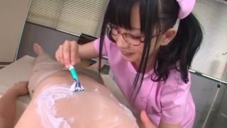 Lesbo Fabulous Japanese girl Tsumugi Serizawa in Incredible Handjobs, Nurse/Naasu JAV scene Bald Pussy