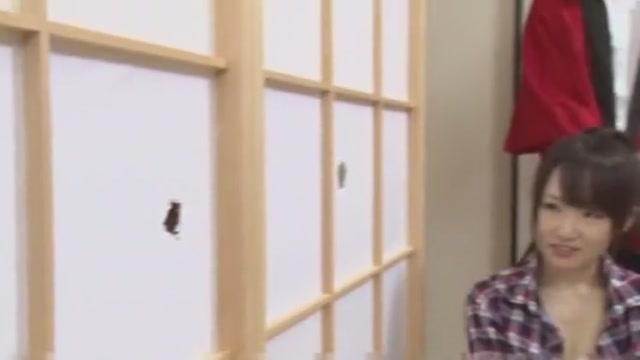 Best Japanese whore Mikan Kururugi, Riri Kouda in Incredible Glory Hole JAV scene - 1